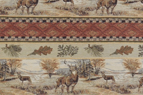 deer valley fabric with stripes and nature scenes with deer