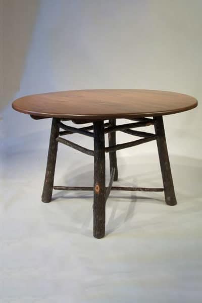 lewis creek round dining table with log legs