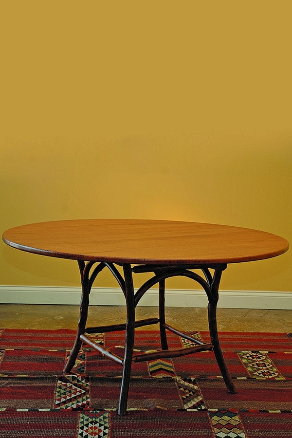 plow handle round dining table