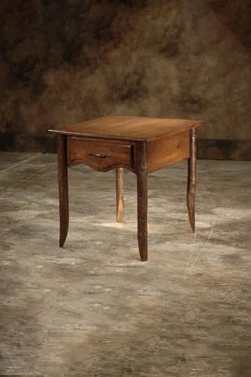 cherry branch side table with drawer