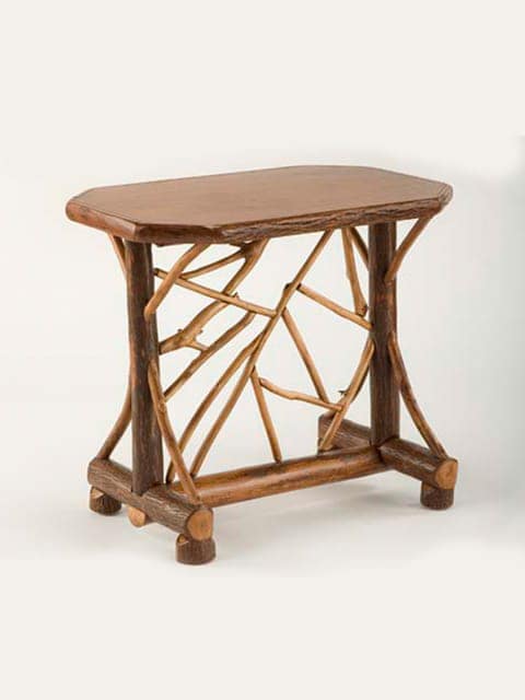 woodsman oval side table with branch accents