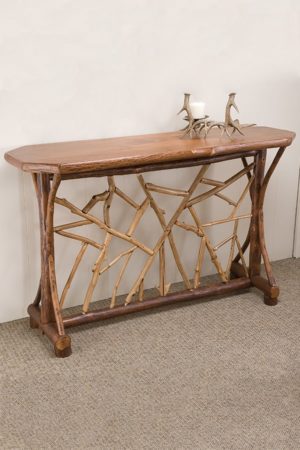 woodsman sofa table with branch accents