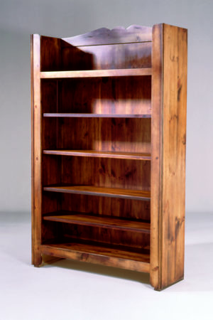 rustic bookcases - six shelf wooden bookcase