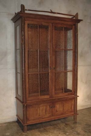 tall cherry branch-finished display case