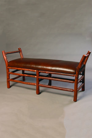 bench with leather seat and sides