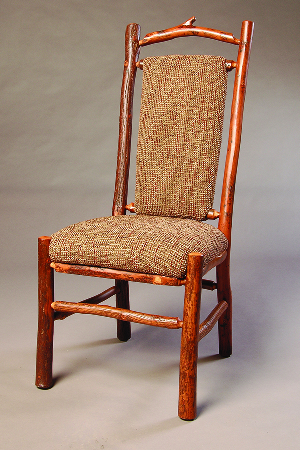 jonas ridge side chair with high back and brown tweed upholstery