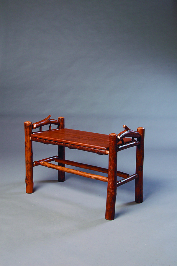 small rectangular tea table with log legs