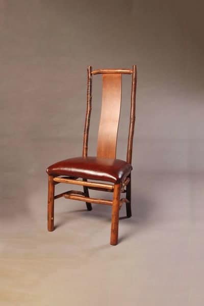 high back side chair with leather seat - hickory dining tables and chairs