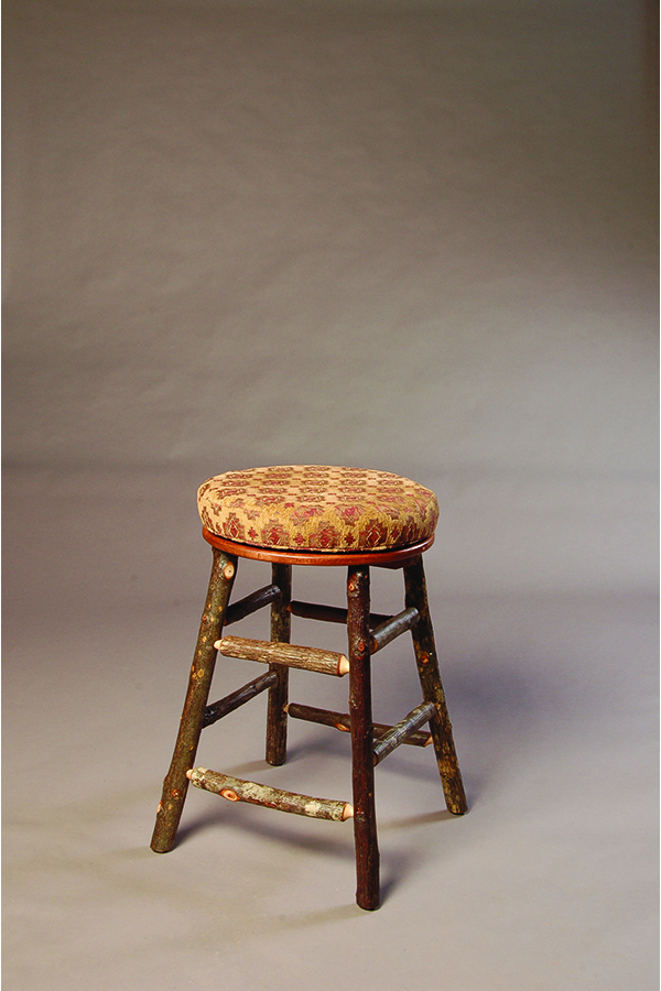 swivel bar stool with round upholstered seat