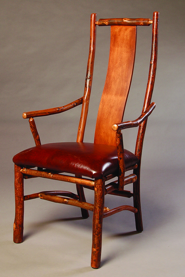 arm chair with high back and leather seat