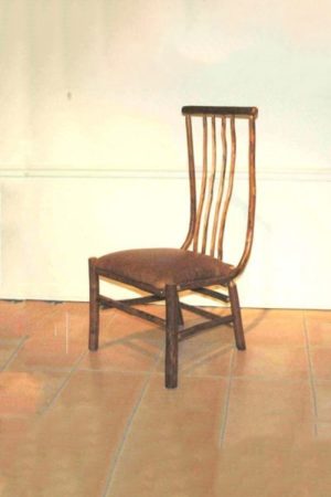 Savannah side chair with hickory pole back and leather seat - hickory dining tables and chairs