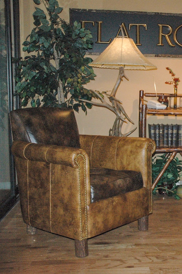 leather upholstered club chairs