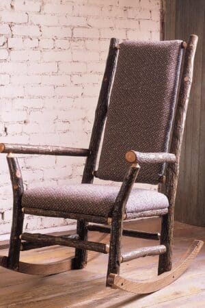 B-185 Rocking Chair with natural bark finish.